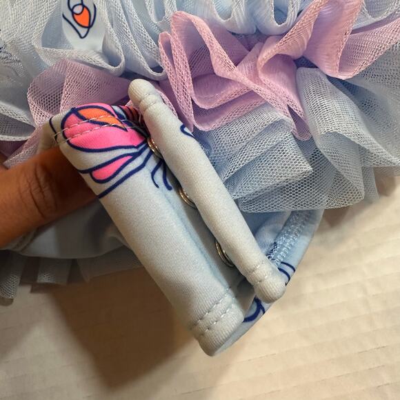 New Cat & Jack Baby Girl Blue Butterfly Bathing Suit sz 12 m One Piece Swimsuit - Picture 7 of 7